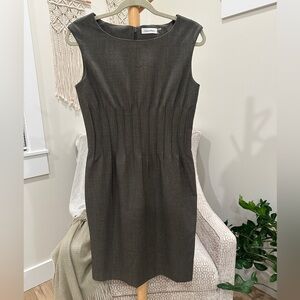 Calvin Klein Women's Charcoal boatneck Midi Dress